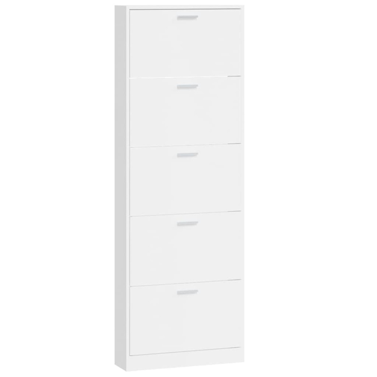 vidaXL Παπουτσοθήκη Γυαλιστερό Λευκό 59x17x169 εκ. Επεξεργασμένο Ξύλο