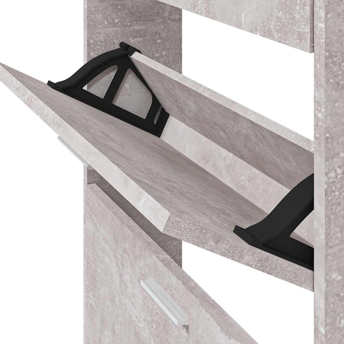 vidaXL Παπουτσοθήκη Γκρι Σκυροδέματος 59x17x150 εκ. Επεξεργασμένο Ξύλο