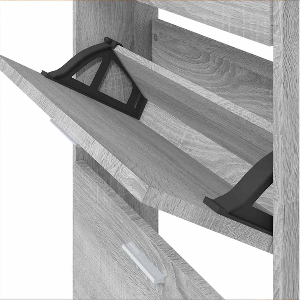 vidaXL Παπουτσοθήκη Γκρι Sonoma 59x17x150 εκ. από Επεξεργασμένο Ξύλο