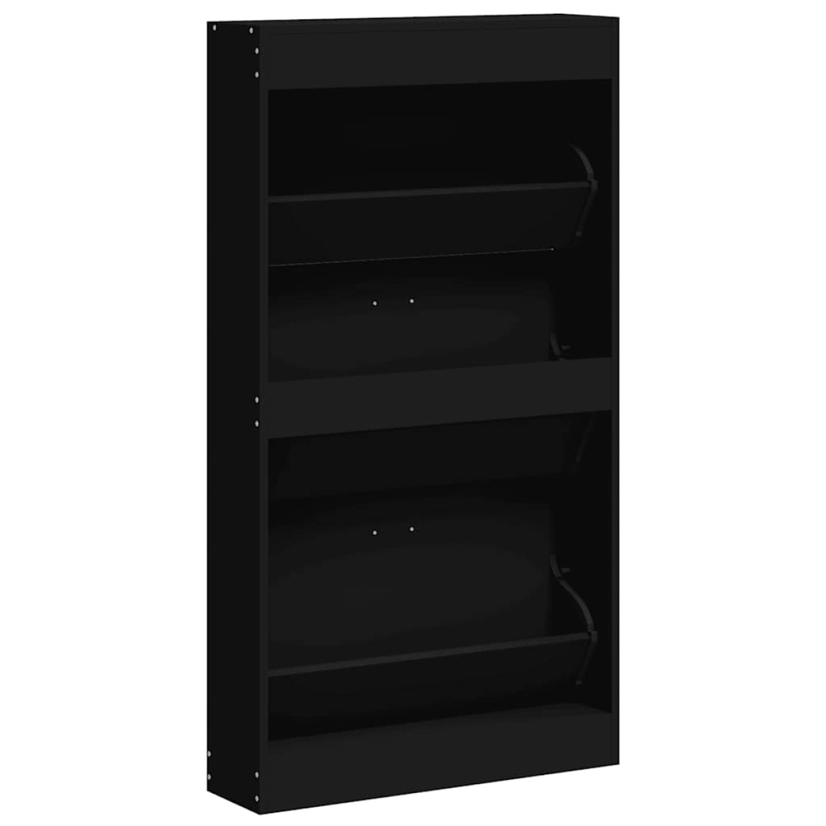 vidaXL Παπουτσοθήκη Μαύρη 59x17x108 εκ. από Επεξεργασμένο Ξύλο