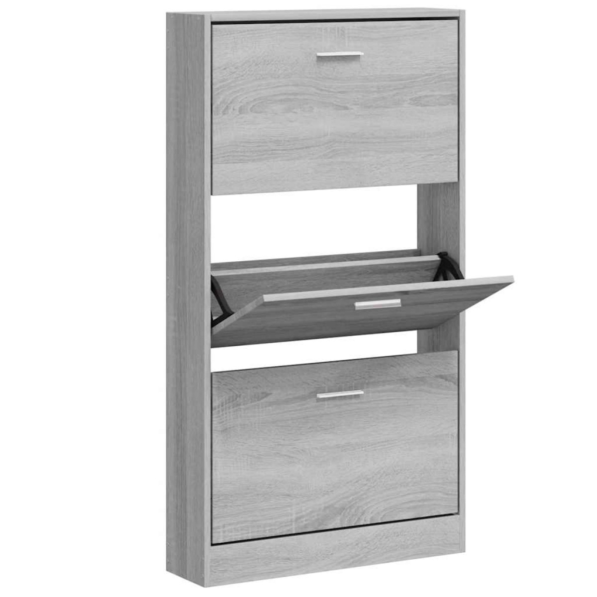 vidaXL Παπουτσοθήκη Γκρι Sonoma 59x17x108 εκ. από Επεξεργασμένο Ξύλο