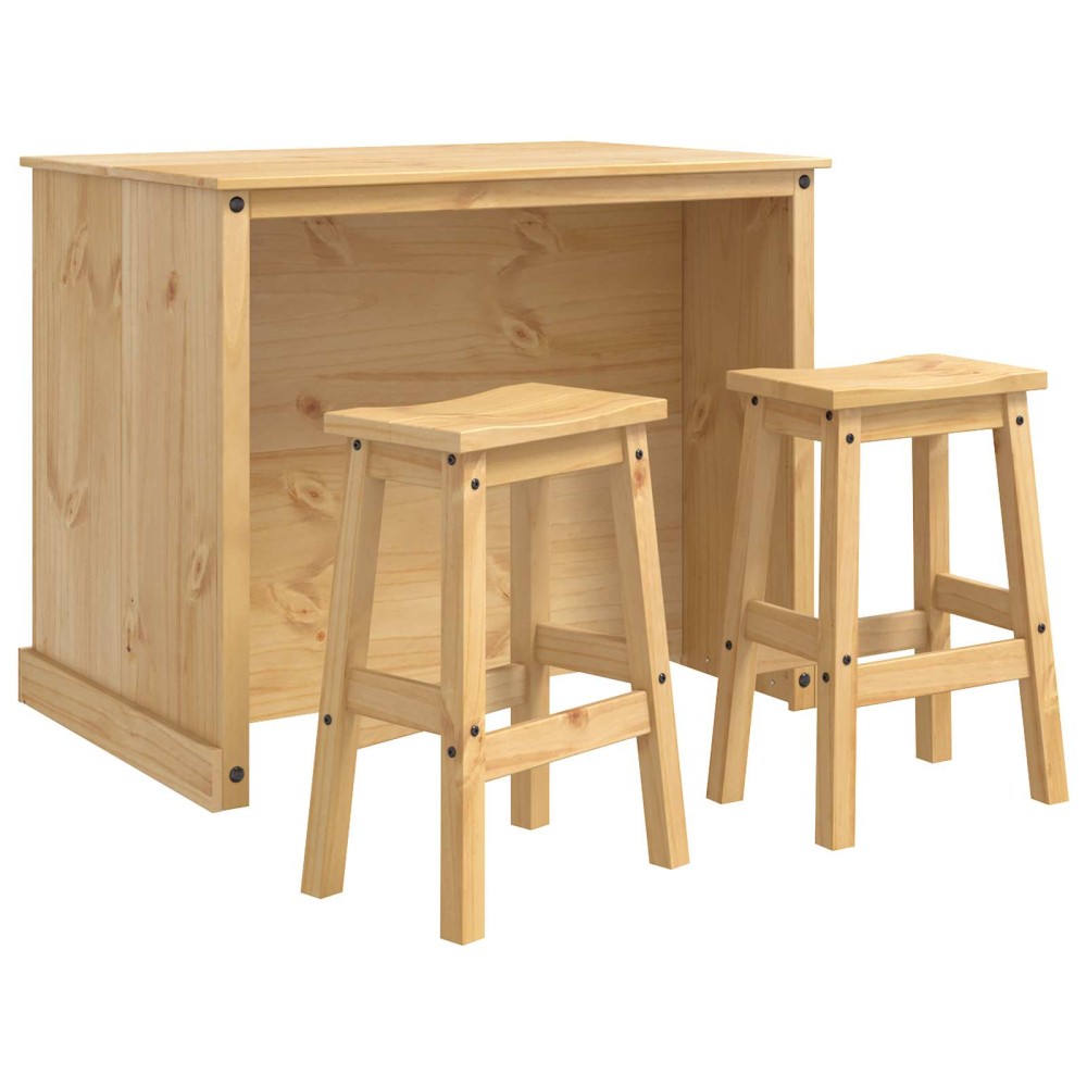 vidaXL Σετ Νησίδας Κουζίνας 3 τμχ. Κερί Μέλι 112 x 77 x 91,5 cm