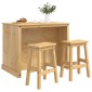vidaXL Σετ Νησίδας Κουζίνας 3 τμχ. Κερί Μέλι 112 x 77 x 91,5 cm