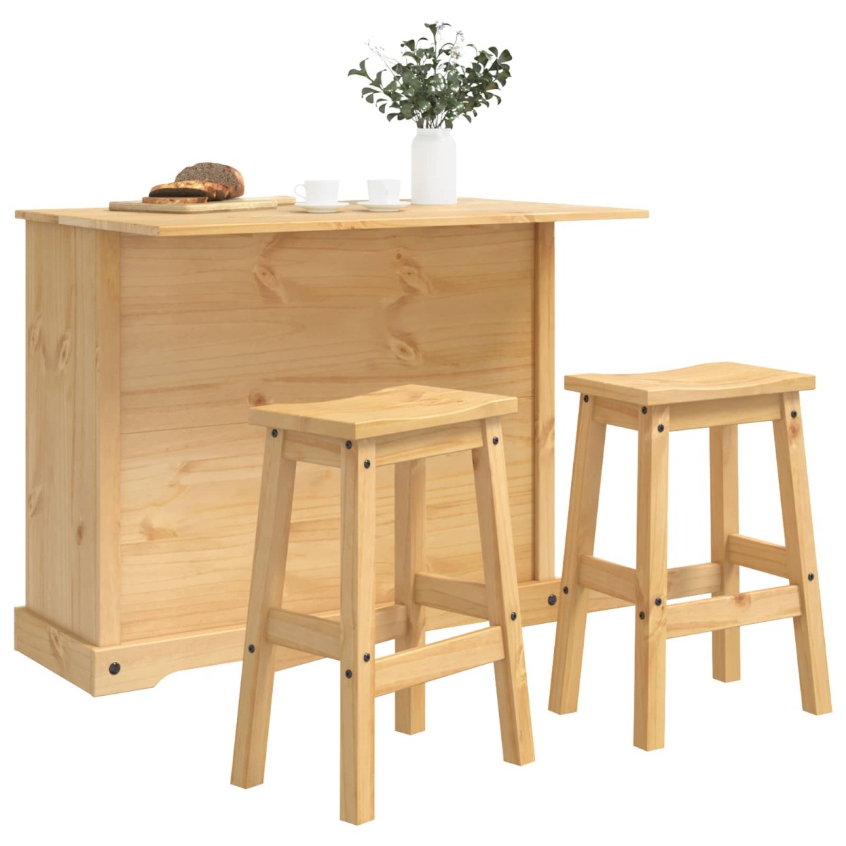vidaXL Σετ Νησίδας Κουζίνας 3 τμχ. CORONA Κερί Μέλι 112 x 70 x 91,5 εκ