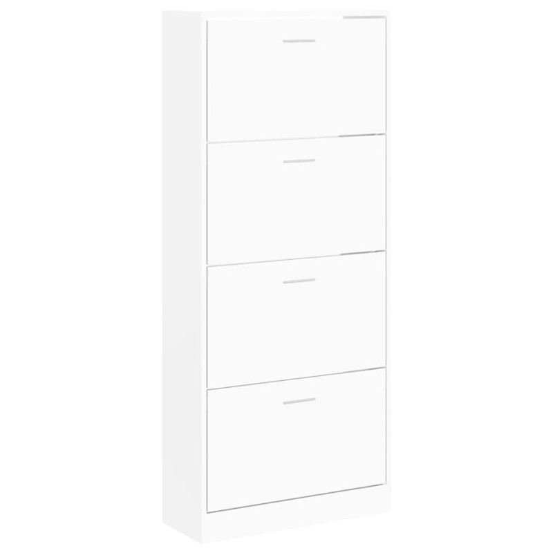 vidaXL Παπουτσοθήκη Λευκή 63 x 24 x 147 εκ. από Επεξεργασμένο Ξύλο
