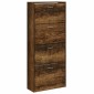 vidaXL Παπουτσοθήκη Καπνιστή Δρυς 63x24x147 εκ. από Επεξεργασμένο Ξύλο