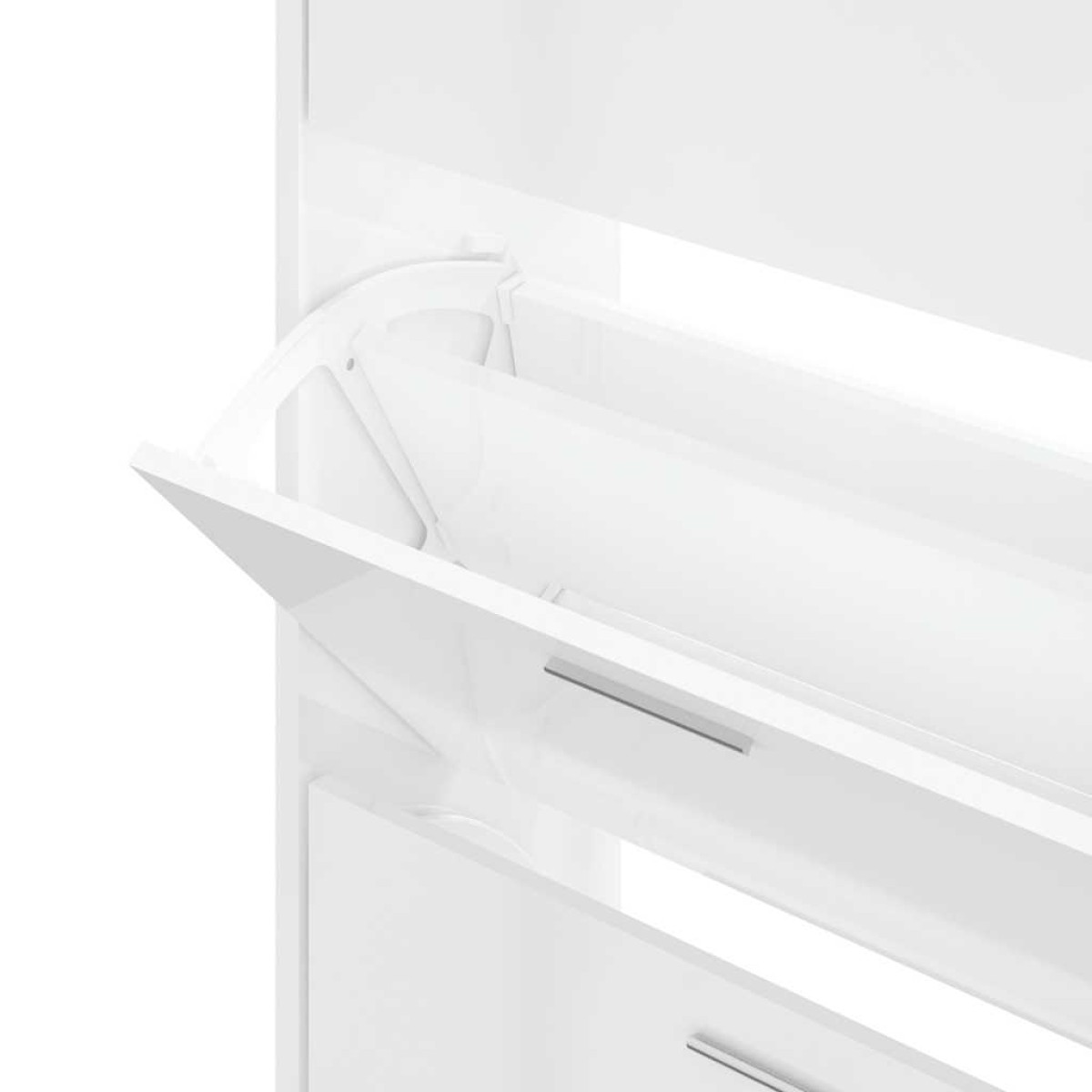 vidaXL Παπουτσοθήκη Γυαλιστερό Λευκό 63x24x103 εκ. Επεξεργασμένο Ξύλο