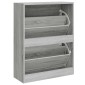 vidaXL Παπουτσοθήκη Γκρι Sonoma 63x24x81 εκ. από Επεξεργασμένο Ξύλο