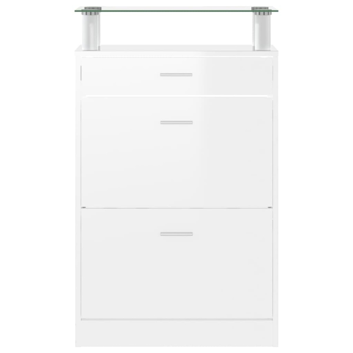 vidaXL Παπουτσοθήκη Γυαλιστερό Λευκό 63x24x104 εκ. Επεξεργασμένο Ξύλο