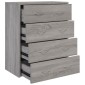 vidaXL Συρταριέρα με 4 Συρτάρια Γκρι Sonoma 60 x 30,5 x 71 εκ.