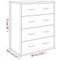 vidaXL Συρταριέρα με 4 Συρτάρια Γκρι Sonoma 60 x 30,5 x 71 εκ.
