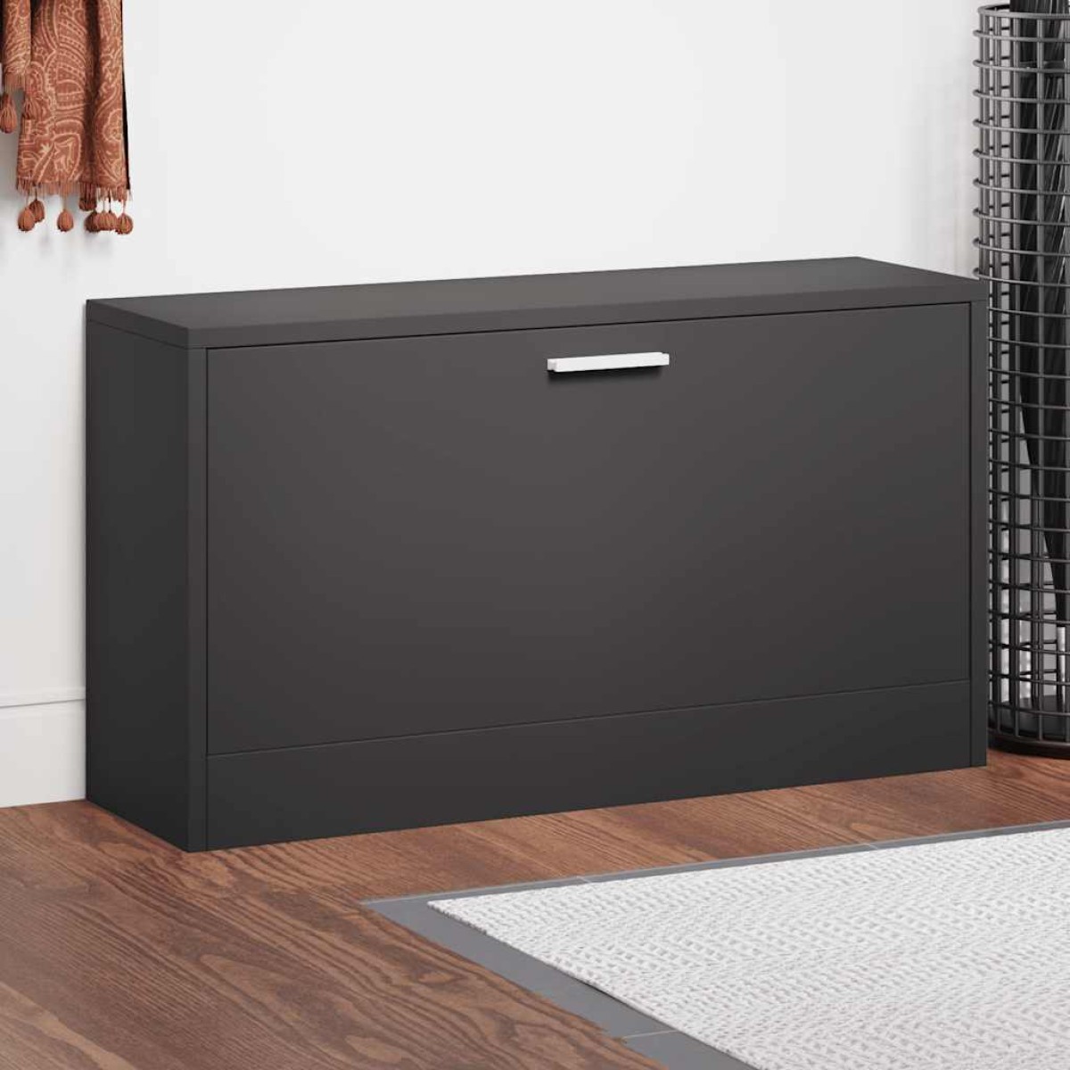 vidaXL Παπουτσοθήκη Μαύρη 80 x 24 x 45 εκ. από Επεξεργασμένο Ξύλο