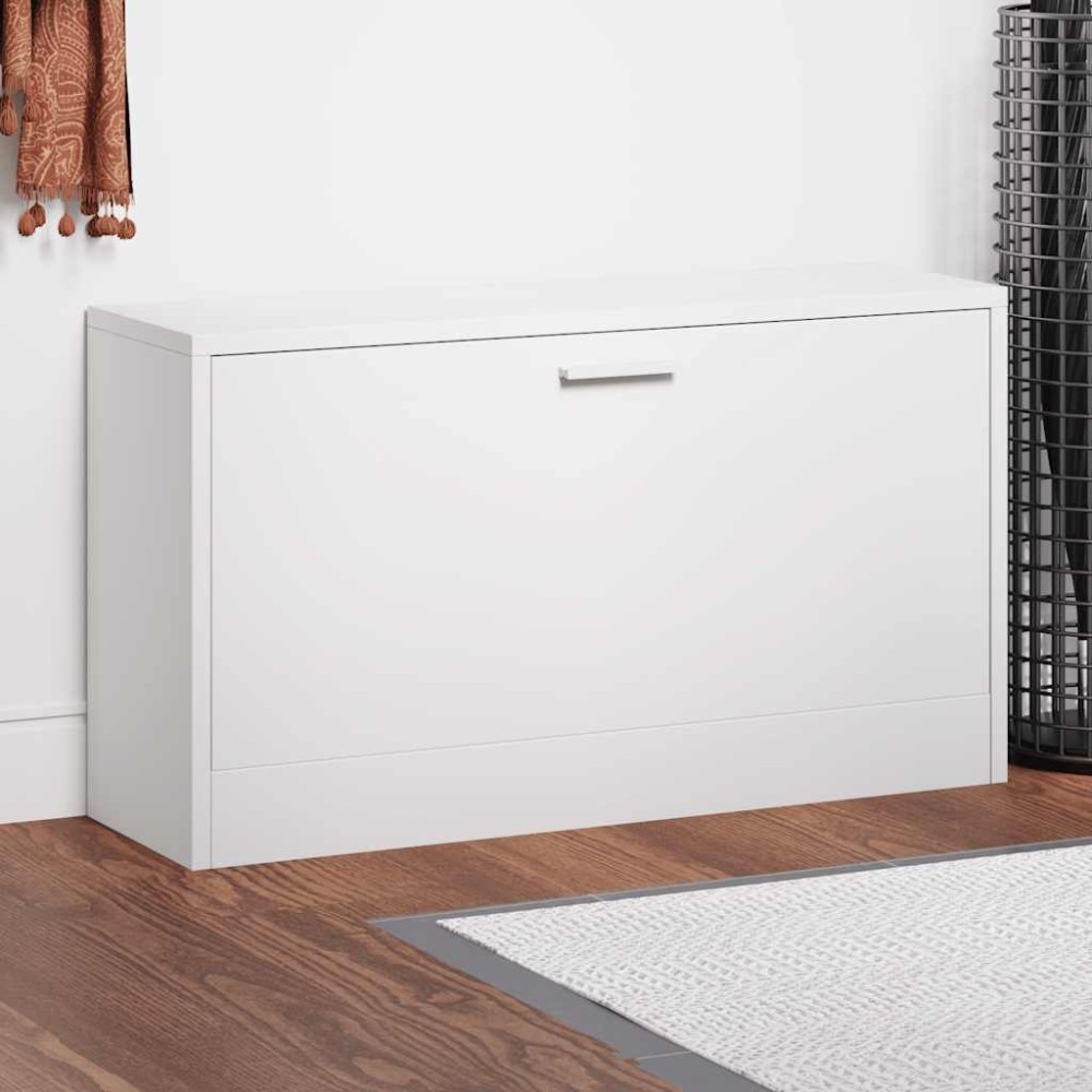 vidaXL Πάγκος Παπουτσιών Γυαλιστερό Λευκό 80 x 24 x 45 εκ. από Τεχνητό Ξύλο