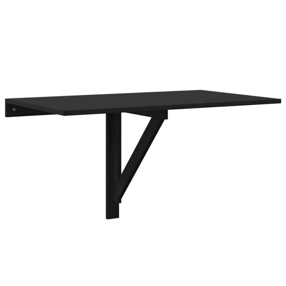 vidaXL Τραπέζι Τοίχου Πτυσσόμενο Μαύρο 100 x 60 x 56 εκ. Επεξεργ. Ξύλο