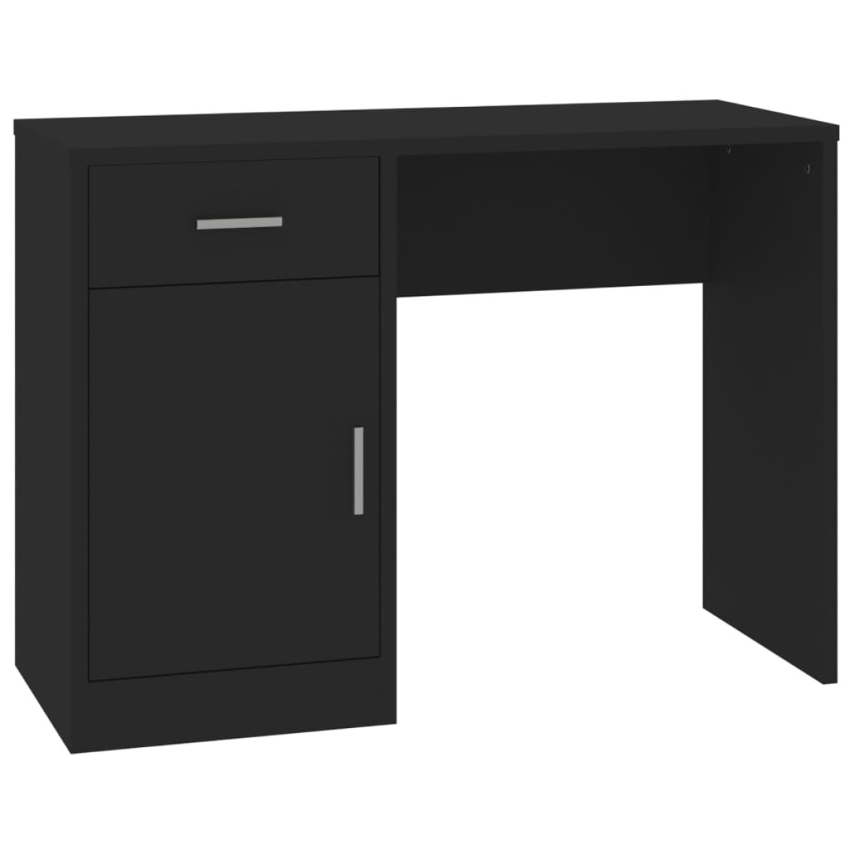 vidaXL Γραφείο με Συρτάρι & Ντουλάπι Μαύρο 100x40x73 εκ. Επεξεργ. Ξύλο