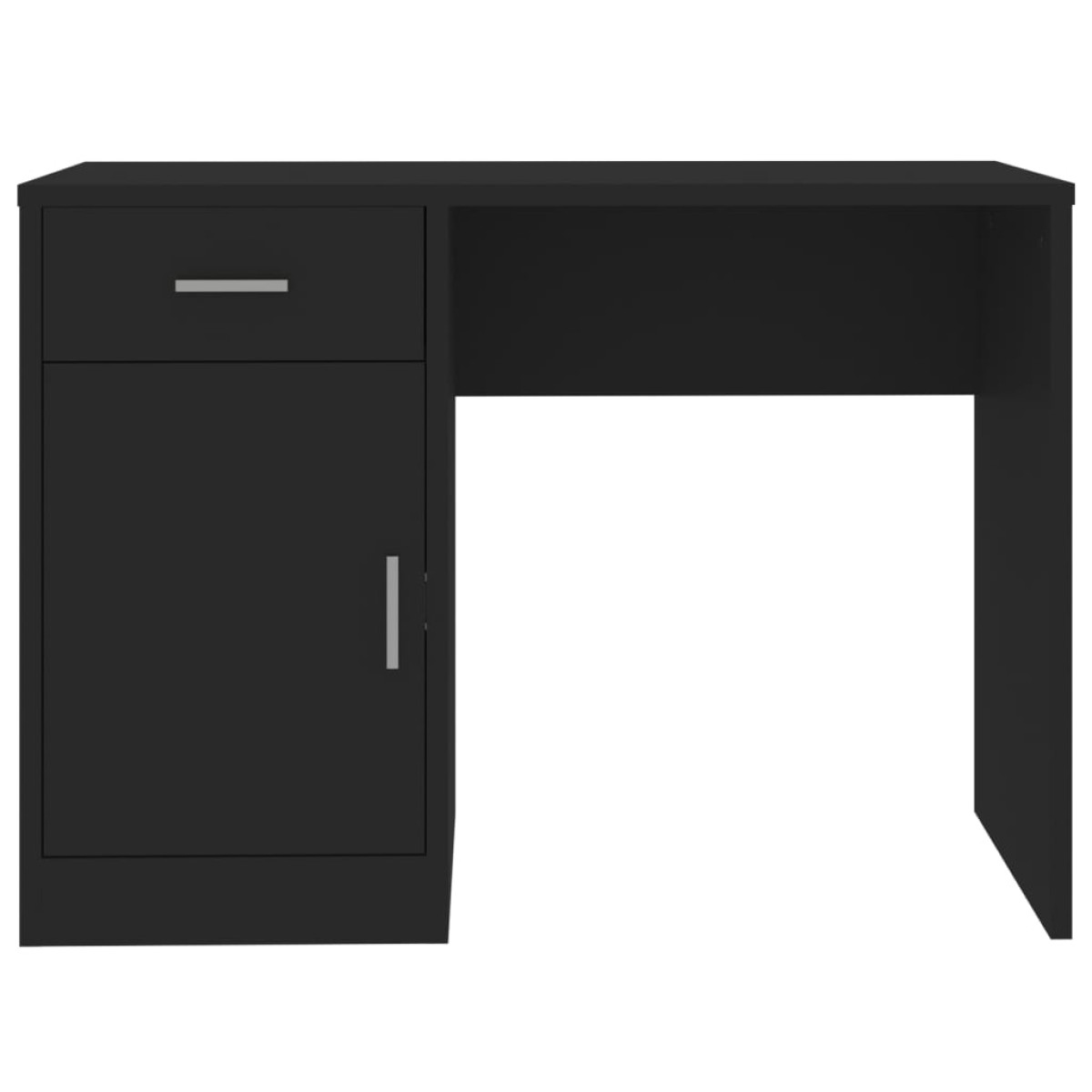 vidaXL Γραφείο με Συρτάρι & Ντουλάπι Μαύρο 100x40x73 εκ. Επεξεργ. Ξύλο