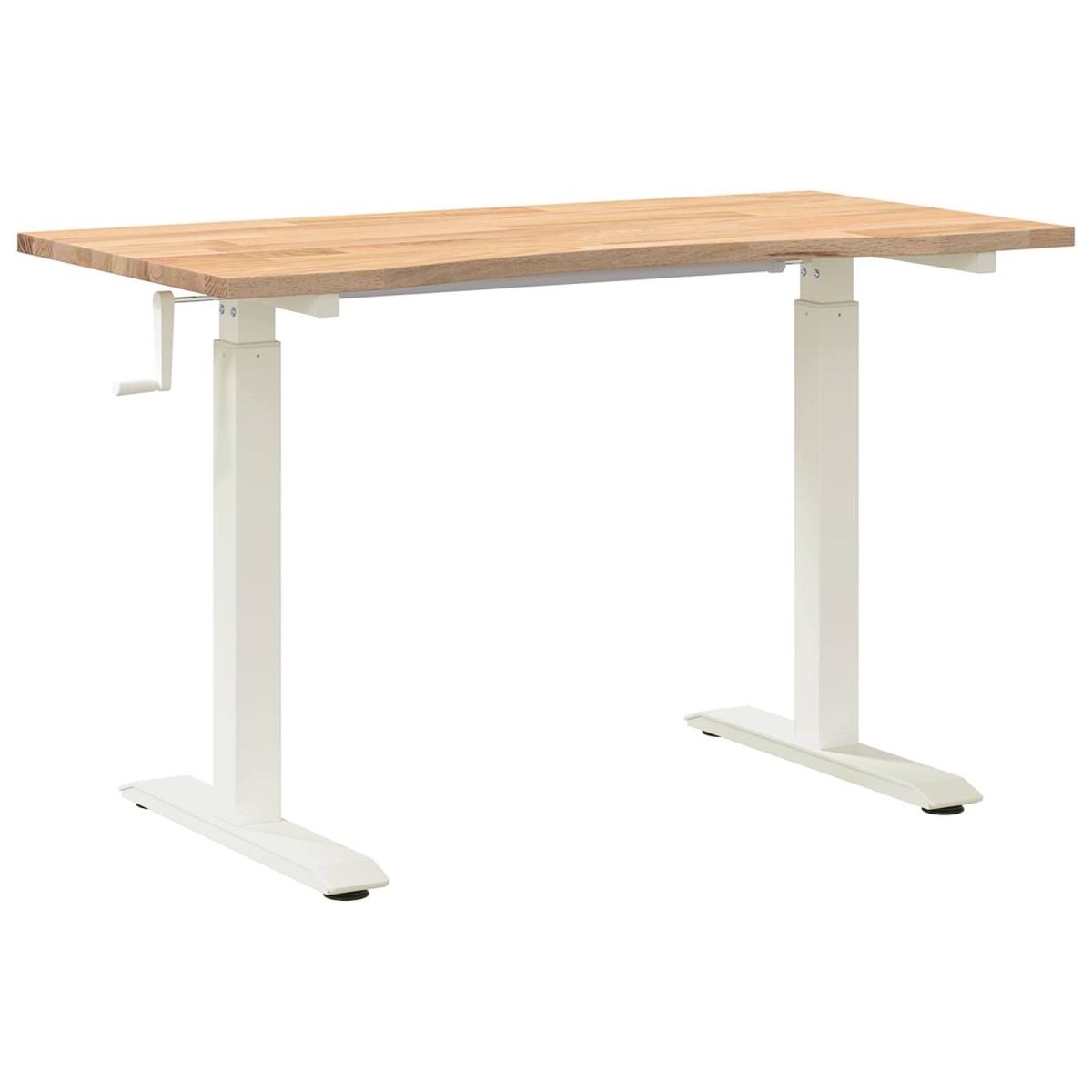 vidaXL Γραφείο Λευκό και Φυσικό 120 x 60 cm Στερεό Ξύλο Δρυός