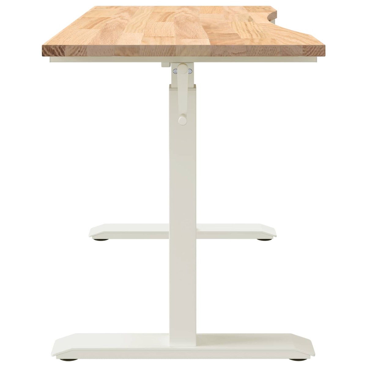 vidaXL Γραφείο Λευκό και Φυσικό 120 x 60 cm Στερεό Ξύλο Δρυός