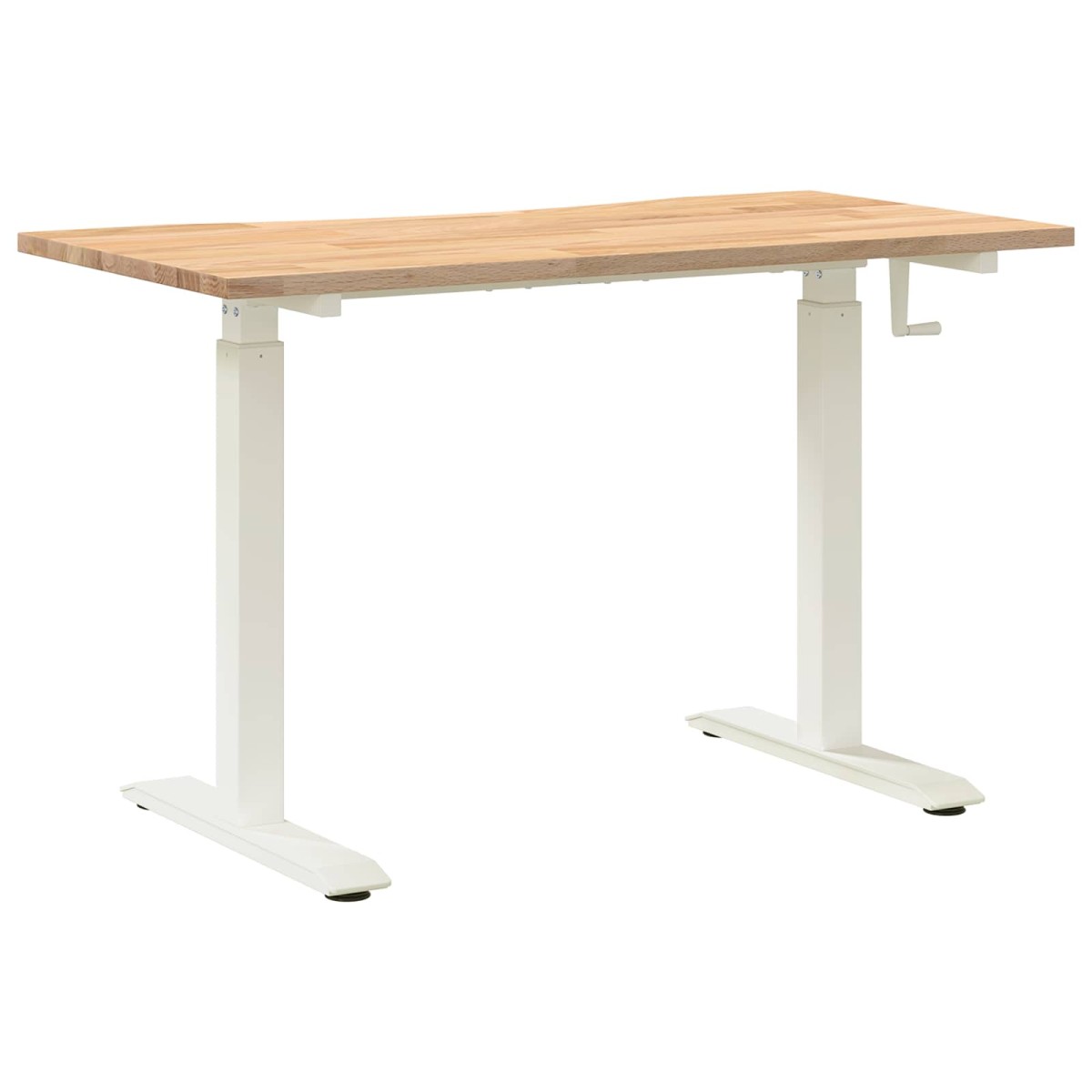 vidaXL Γραφείο Λευκό και Φυσικό 120 x 60 cm Στερεό Ξύλο Δρυός