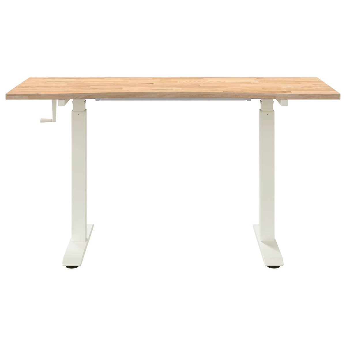 vidaXL Γραφείο Λευκό και Φυσικό 140 x 60 cm Στερεό Ξύλο Δρυός