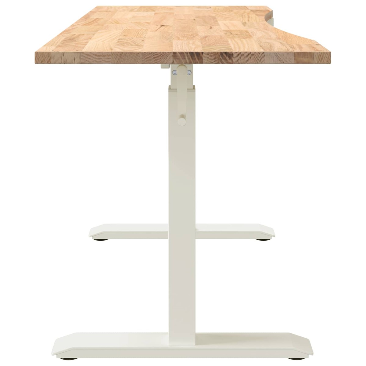 vidaXL Γραφείο Λευκό και Φυσικό 140 x 60 cm Στερεό Ξύλο Δρυός