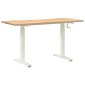 vidaXL Γραφείο Λευκό και Φυσικό 140 x 60 cm Στερεό Ξύλο Δρυός