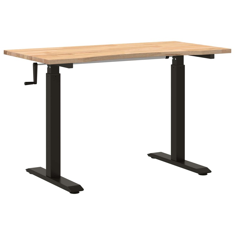vidaXL Γραφείο Μαύρο και φυσικό 120 x 60 cm Στερεό Ξύλο Δρυός