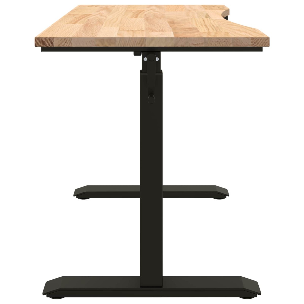 vidaXL Γραφείο Μαύρο και φυσικό 120 x 60 cm Στερεό Ξύλο Δρυός