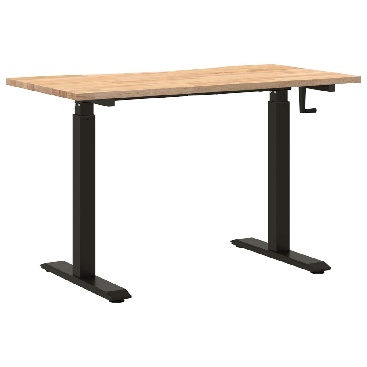 vidaXL Γραφείο Μαύρο και φυσικό 120 x 60 cm Στερεό Ξύλο Δρυός