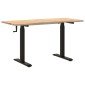 vidaXL Γραφείο Μαύρο και φυσικό 140 x 60 cm Στερεό Ξύλο Δρυός