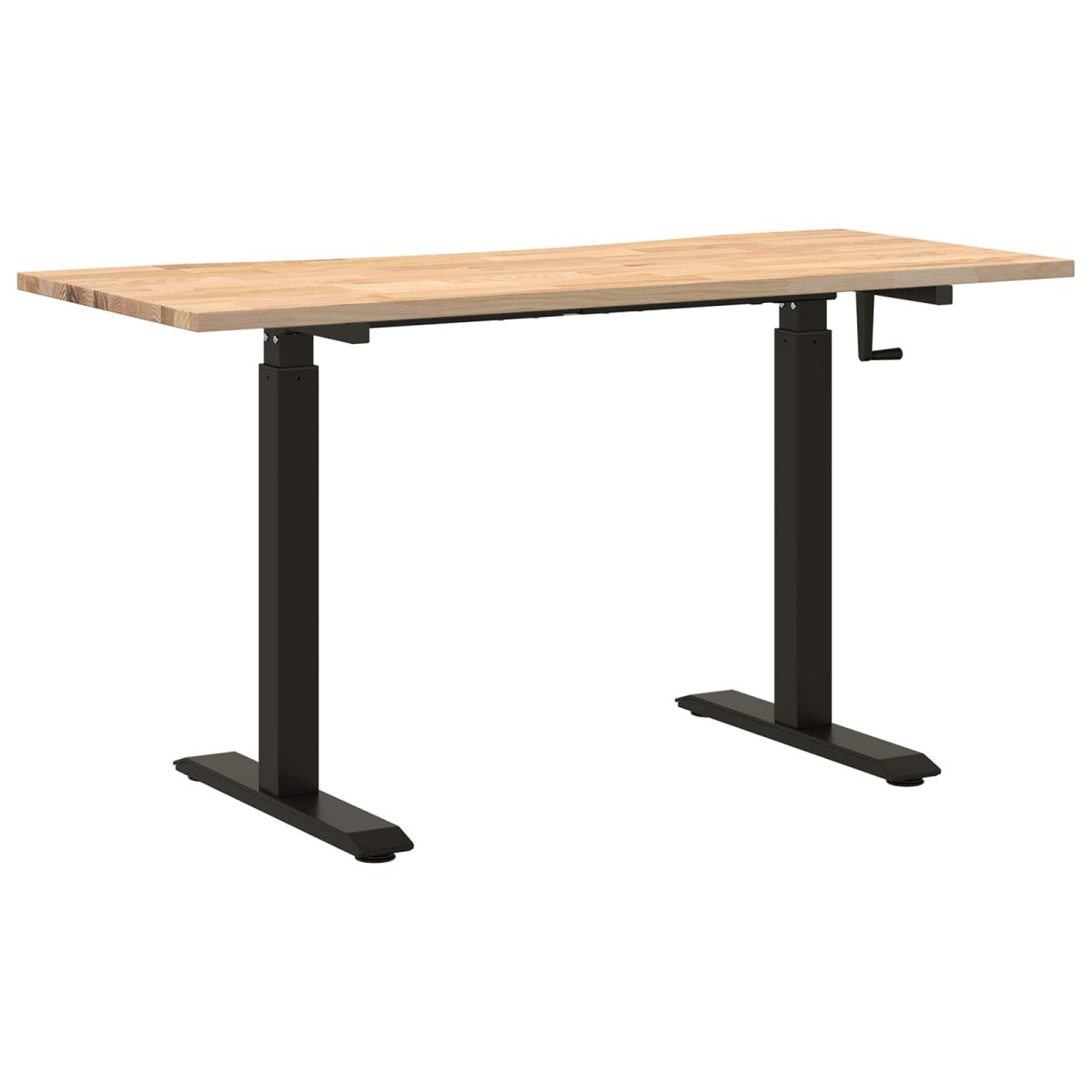 vidaXL Γραφείο Μαύρο και φυσικό 140 x 60 cm Στερεό Ξύλο Δρυός