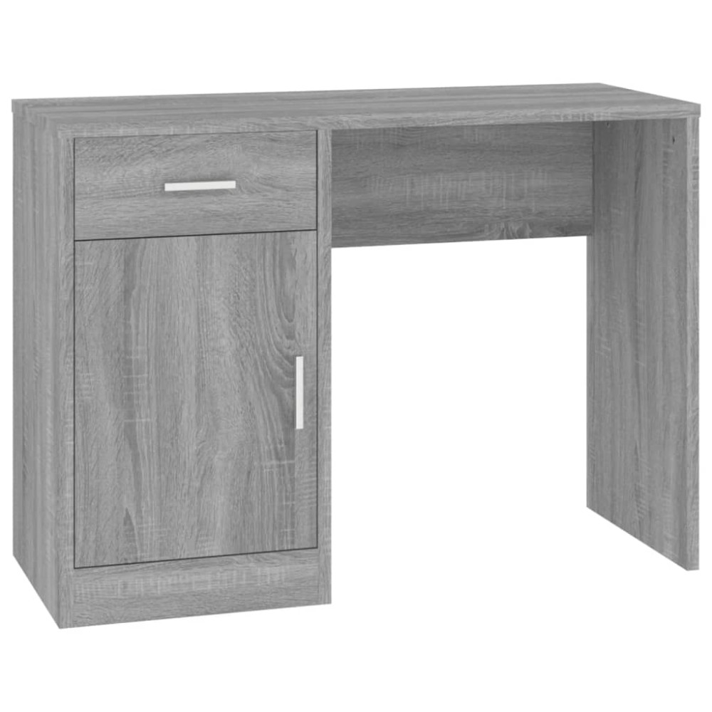 vidaXL Γραφείο με Συρτάρι & Ντουλάπι Γκρι Sonoma 100x40x73 εκ. Επ.Ξύλο