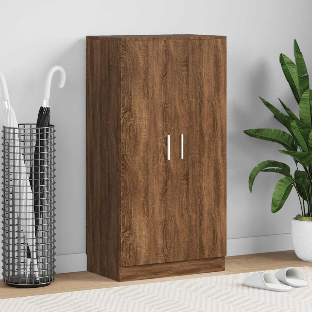 vidaXL Παπουτσοθήκη Καφέ Δρυς 55x35x108 εκ. από Τεχνητό Ξύλο