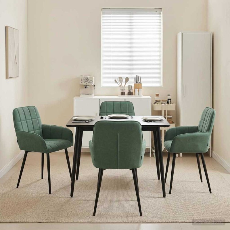 vidaXL Καρέκλες φαγητού 4 τμχ. Βελούδο Θαλασσί 57 x 50 x 85 εκ.