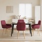 vidaXL Καρέκλες φαγητού 4 τμχ. Ύφασμα Κόκκινο 56,5 x 50 x 87,5 εκ.