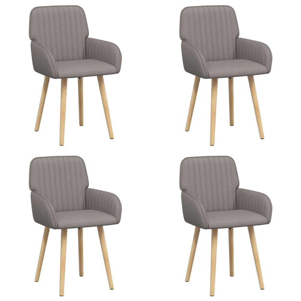 vidaXL Καρέκλες φαγητού 4 τμχ. Ύφασμα Taupe 56,5 x 50 x 87,5 εκ.