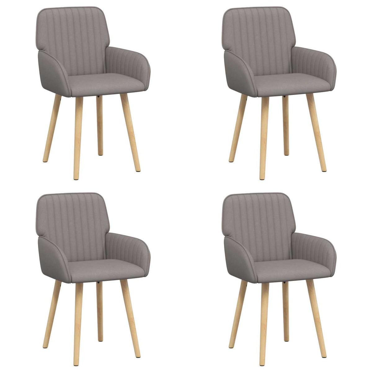 vidaXL Καρέκλες φαγητού 4 τμχ. Ύφασμα Taupe 56,5 x 50 x 87,5 εκ.