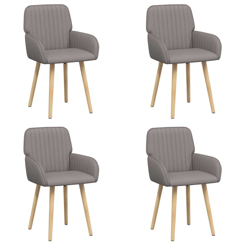 vidaXL Καρέκλες φαγητού 4 τμχ. Ύφασμα Taupe 56,5 x 50 x 87,5 εκ.