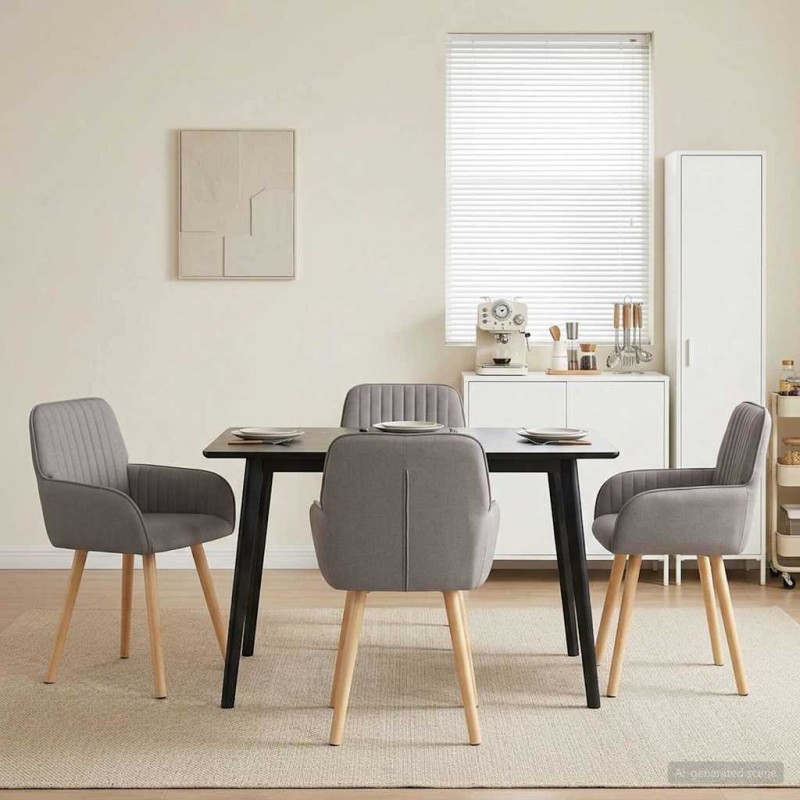 vidaXL Καρέκλες φαγητού 4 τμχ. Ύφασμα Taupe 56,5 x 50 x 87,5 εκ.