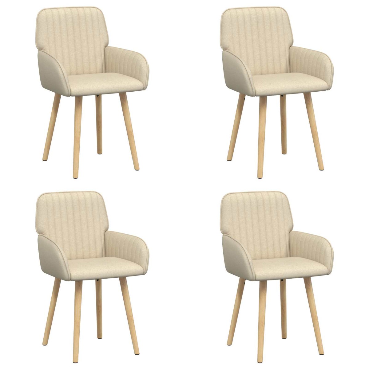 vidaXL Καρέκλες φαγητού 4 τμχ. Ύφασμα Κρεμ 56,5 x 50 x 87,5 εκ.