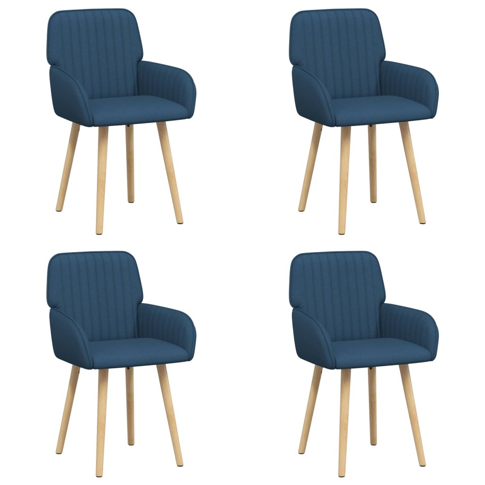 vidaXL Καρέκλες φαγητού 4 τμχ. Ύφασμα Μπλε 56,5 x 50 x 87,5 εκ.