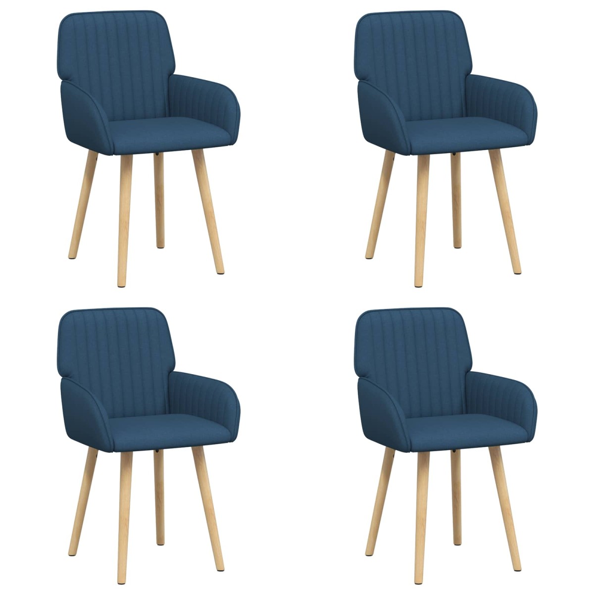 vidaXL Καρέκλες φαγητού 4 τμχ. Ύφασμα Μπλε 56,5 x 50 x 87,5 εκ.