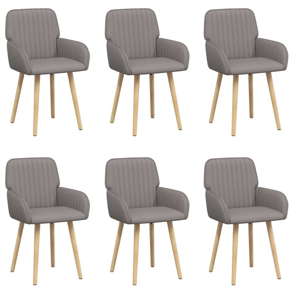 vidaXL Καρέκλες φαγητού 6 τμχ. Ύφασμα Taupe 56,5 x 50 x 87,5 εκ.