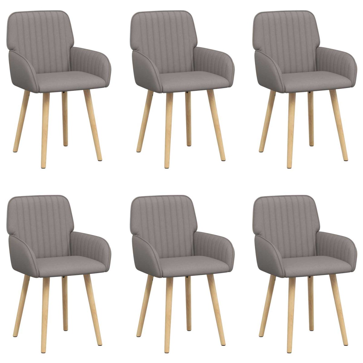 vidaXL Καρέκλες φαγητού 6 τμχ. Ύφασμα Taupe 56,5 x 50 x 87,5 εκ.