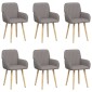 vidaXL Καρέκλες φαγητού 6 τμχ. Ύφασμα Taupe 56,5 x 50 x 87,5 εκ.
