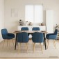 vidaXL Καρέκλες φαγητού 6 τμχ. Ύφασμα Μπλε 56,5 x 50 x 87,5 εκ.