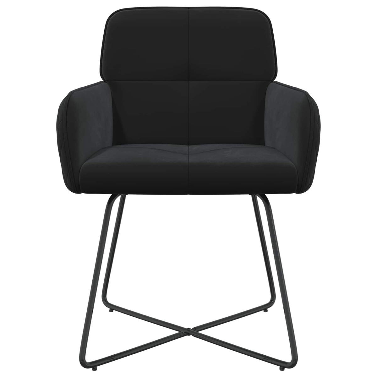 vidaXL Καρέκλες φαγητού 4 τμχ. Βελούδο Μαύρο 59 x 56,5 x 86 εκ.