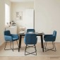 vidaXL Καρέκλες φαγητού 4 τμχ. Βελούδο Μπλε 59 x 56,5 x 86 εκ.
