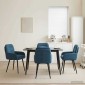 vidaXL Καρέκλες φαγητού 4 τμχ. Βελούδο Μπλε 59 x 59,5 x 90 εκ