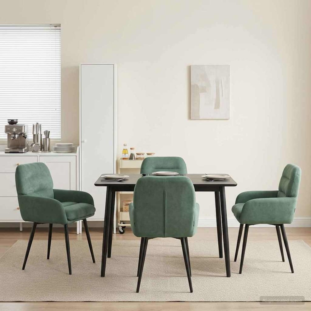 vidaXL Καρέκλες φαγητού 4 τμχ. Βελούδο Θαλασσί 59 x 59,5 x 90 εκ
